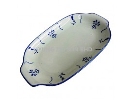 12^CERAMICS PLATE(11561)(HAND COLOR ANTIQUE BLUE)